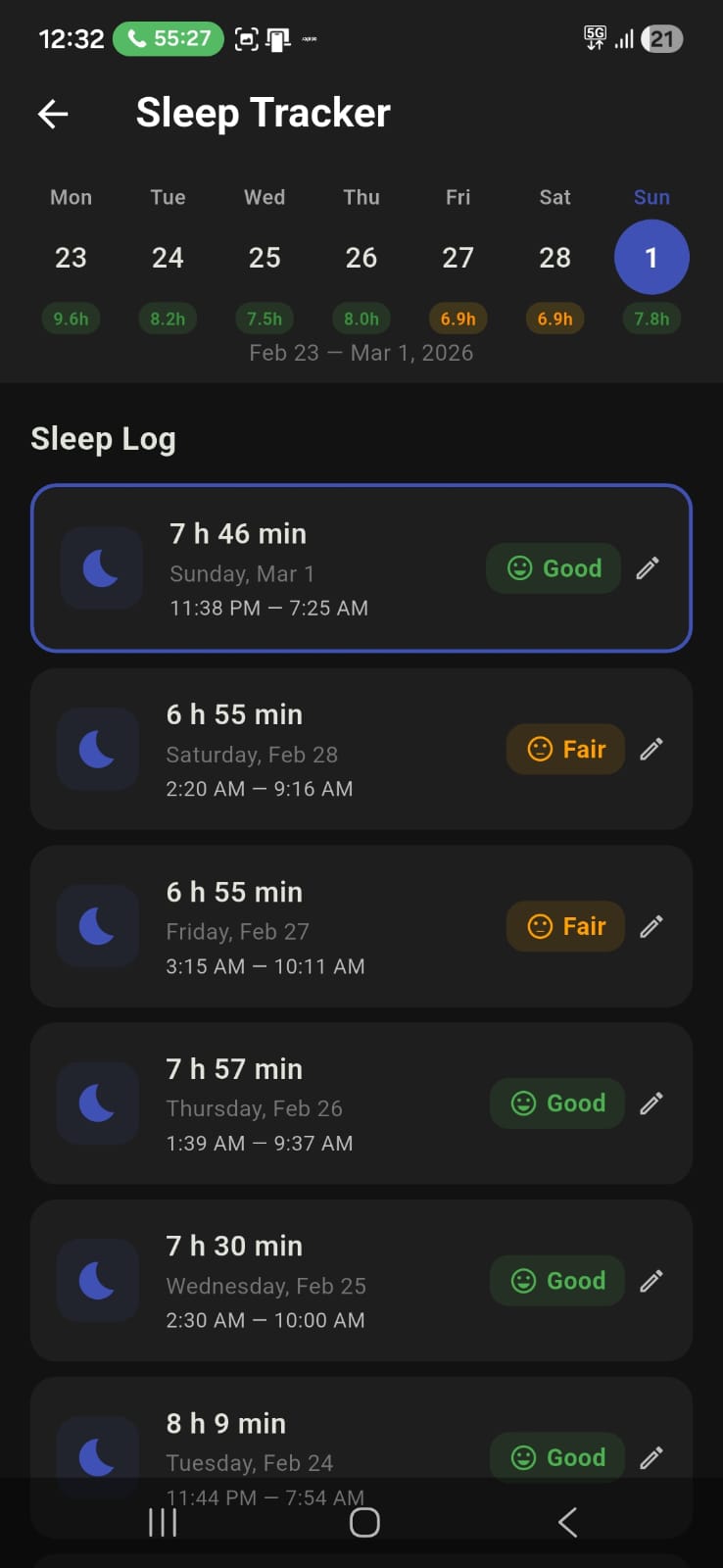 Sleep Log